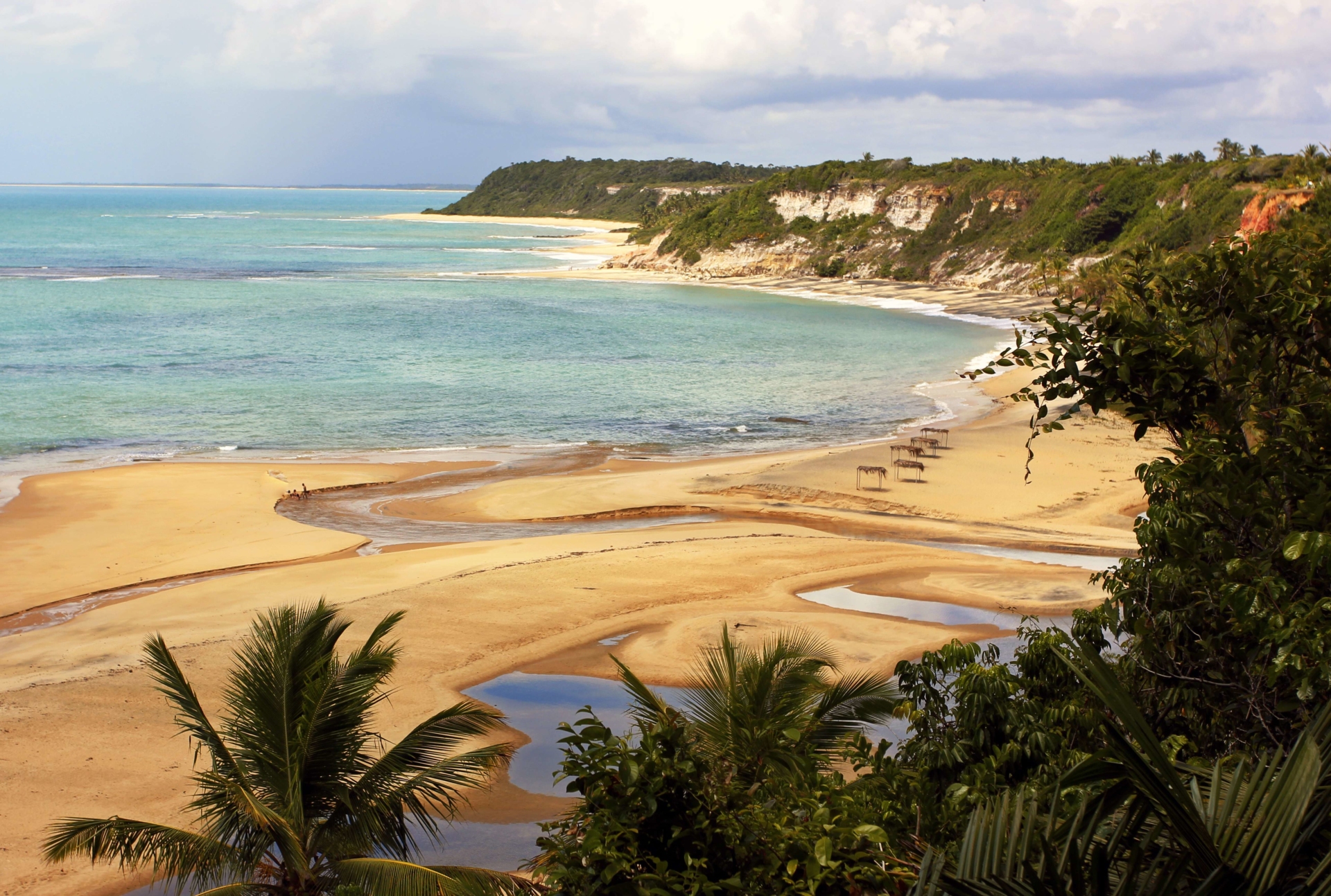 Plage du miroir à Trancoso au Brésil
