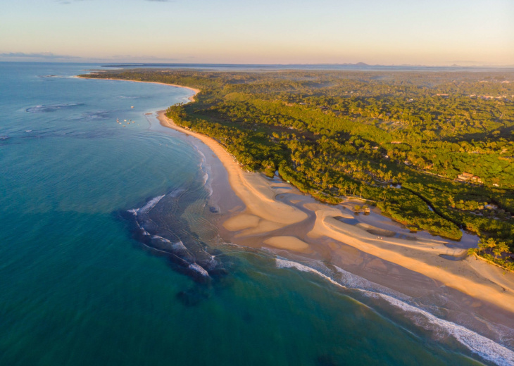 Vue aérienne de Trancoso au Brésil