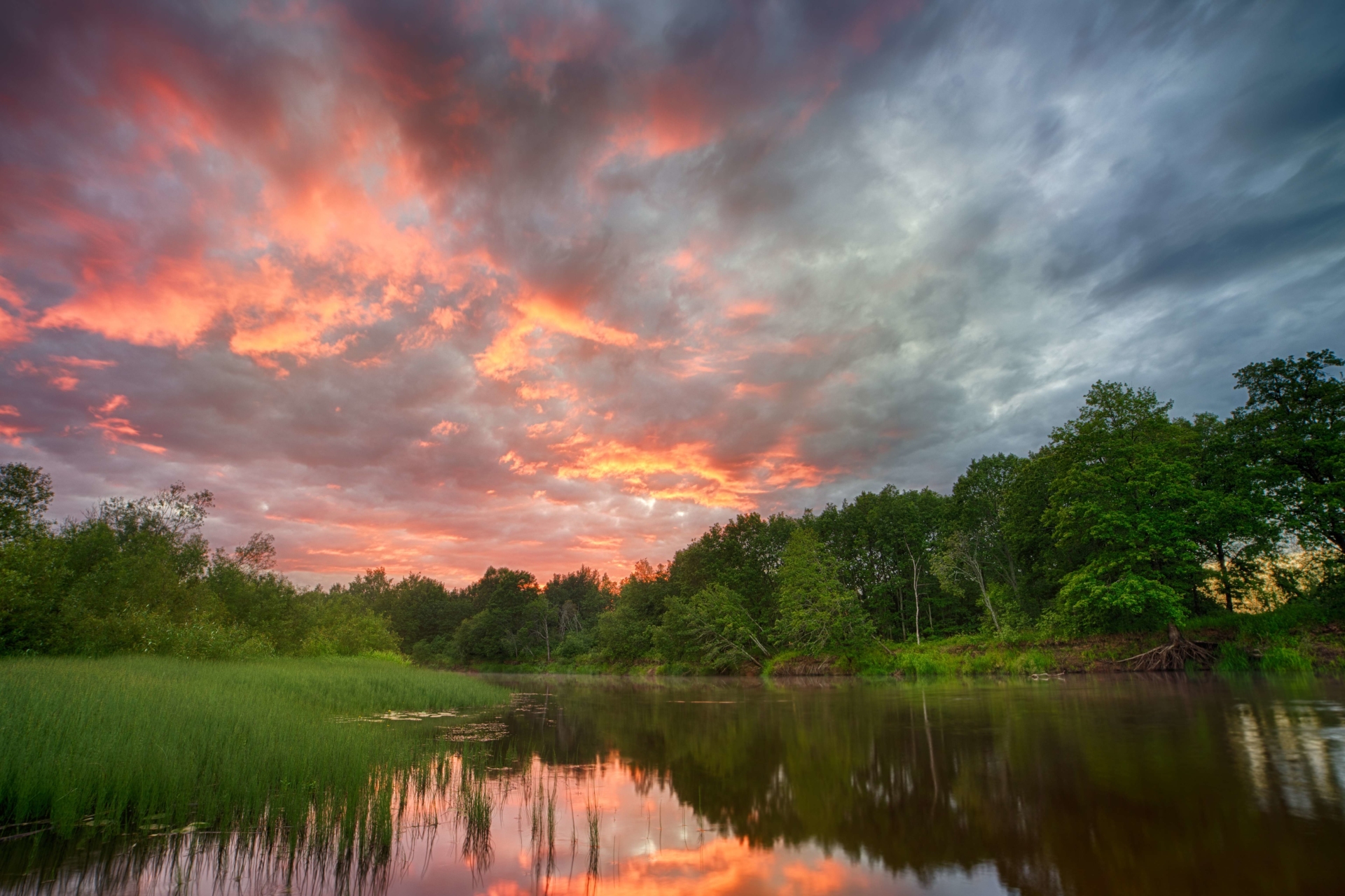 Coucher de soleil d'Amazonie