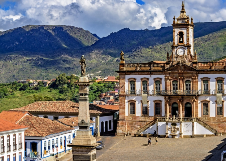 Vue d'Ouro Preto dans le Minais Gerais au Brésil