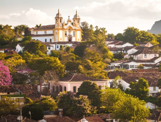 Vue de Tiradentes dans le Minais Gerais